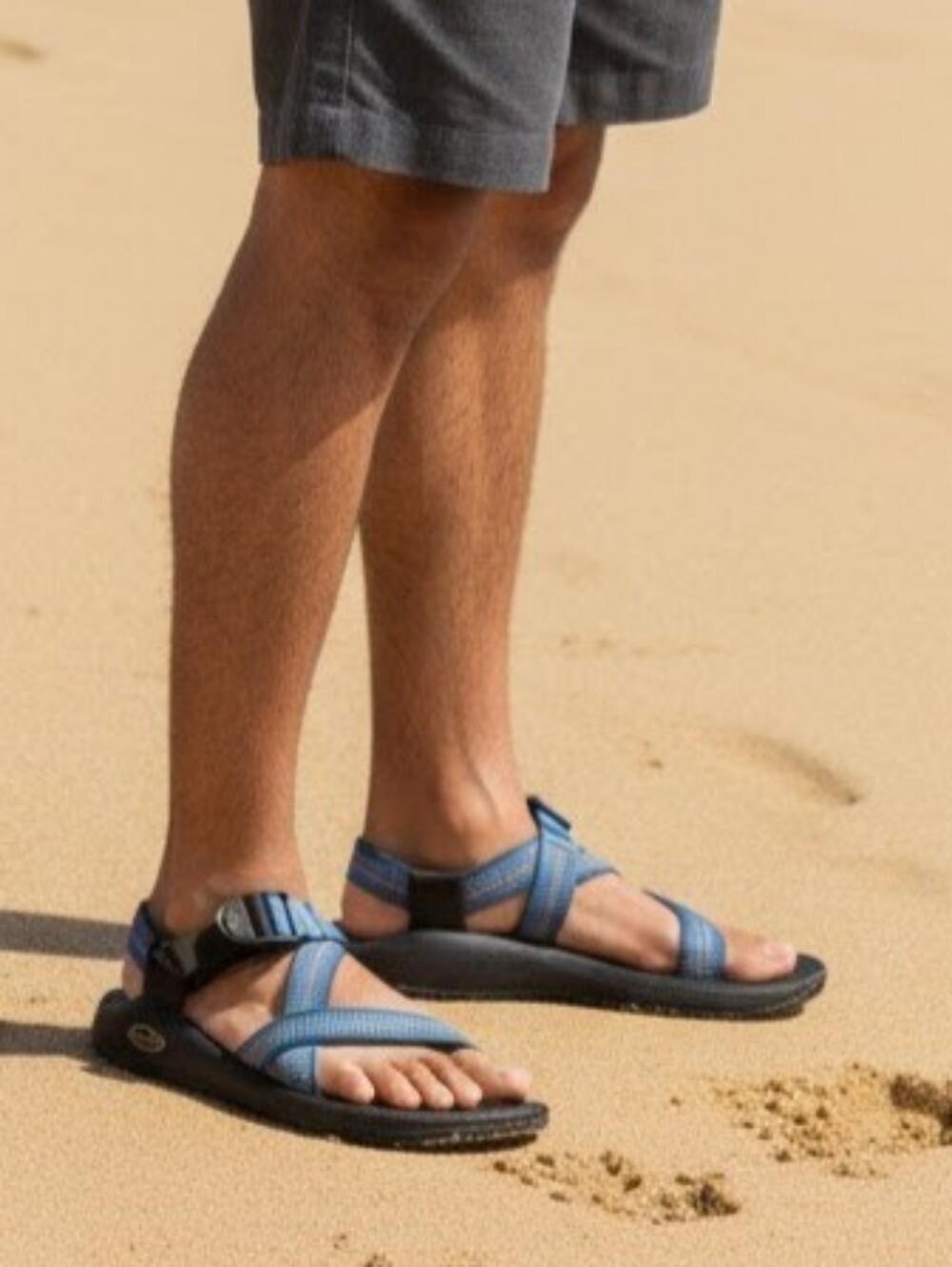 Chaco Classic Men's Blue Webbing Strap Sandals with Black Vibram Lug Sole